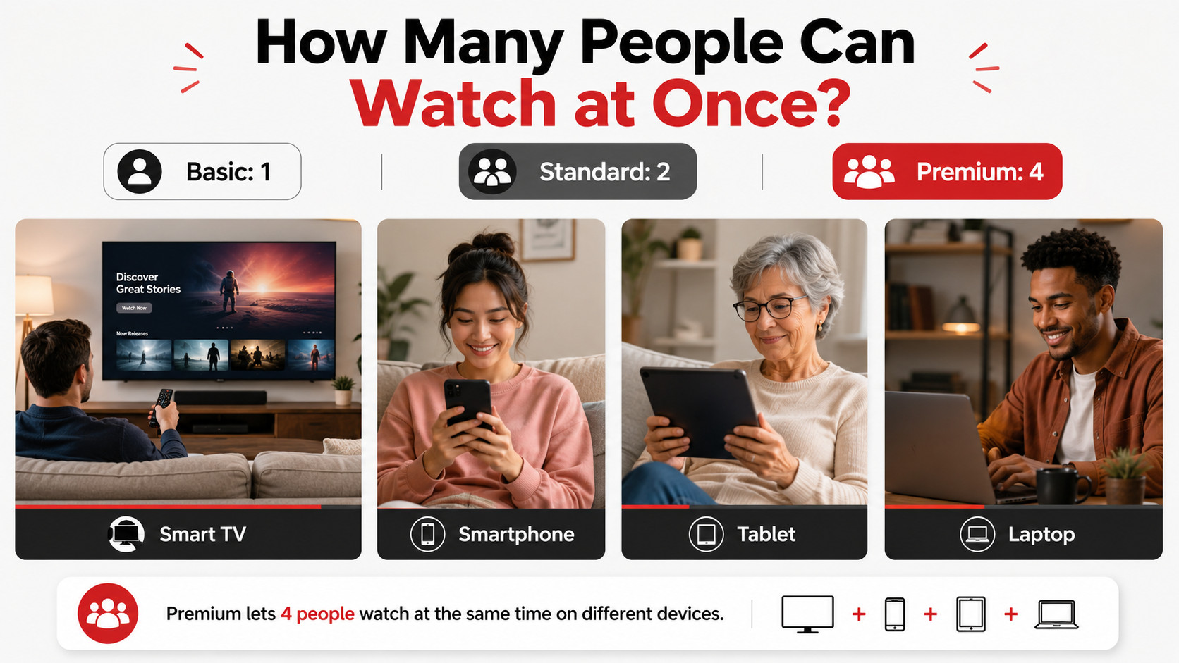 How Many People can Watch Netflix at Once in One Account