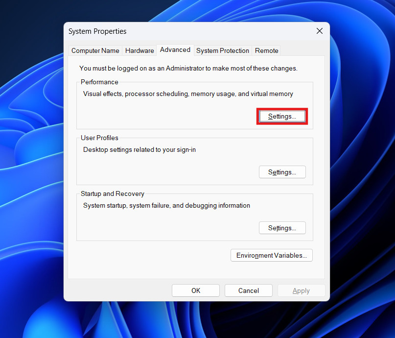 Performance Settings