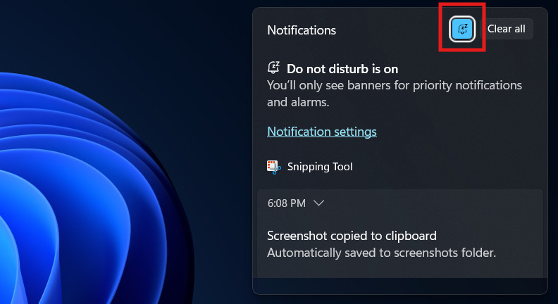 Turn Off DND Windows