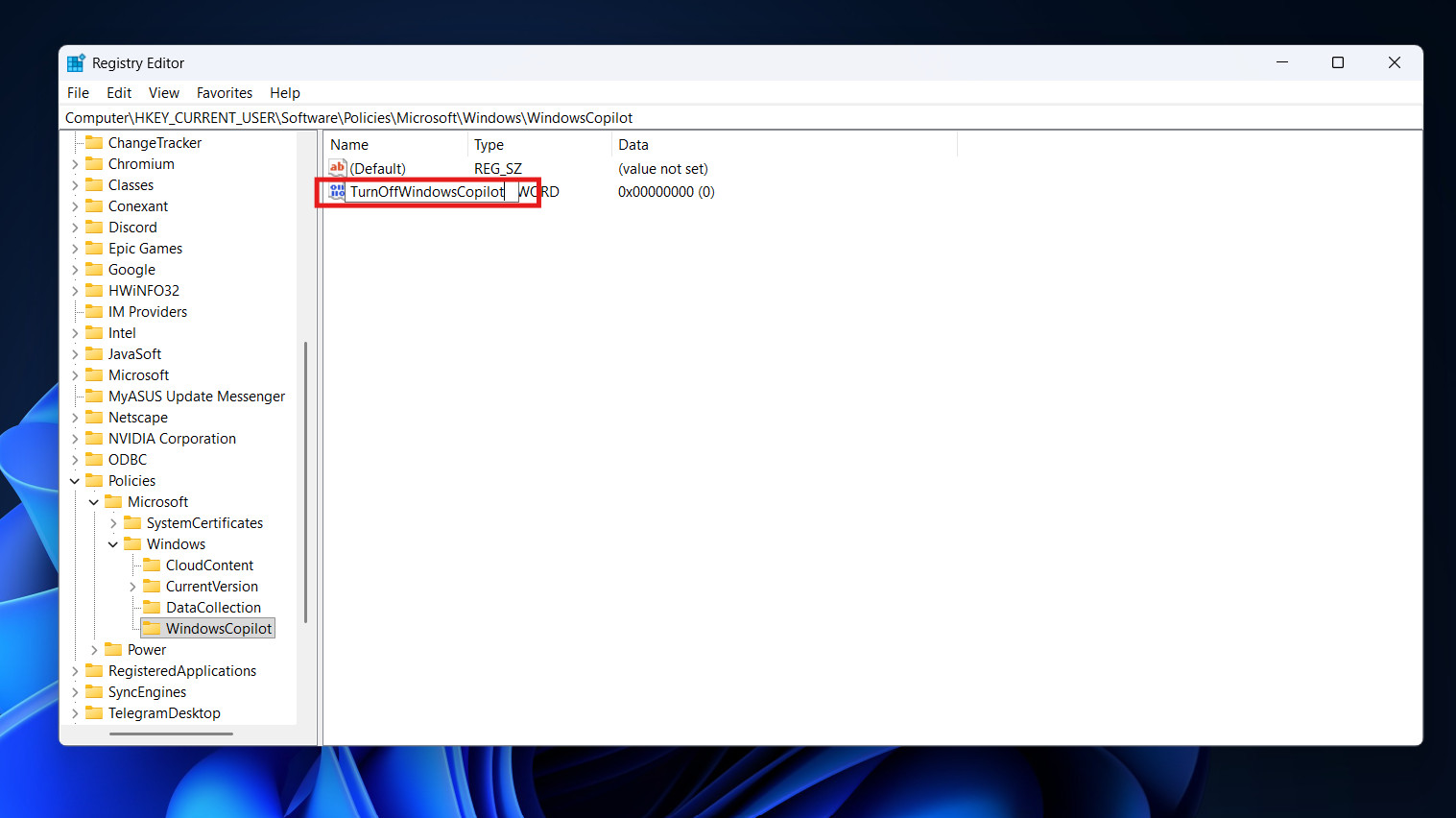 Turn Off Windows Copilot