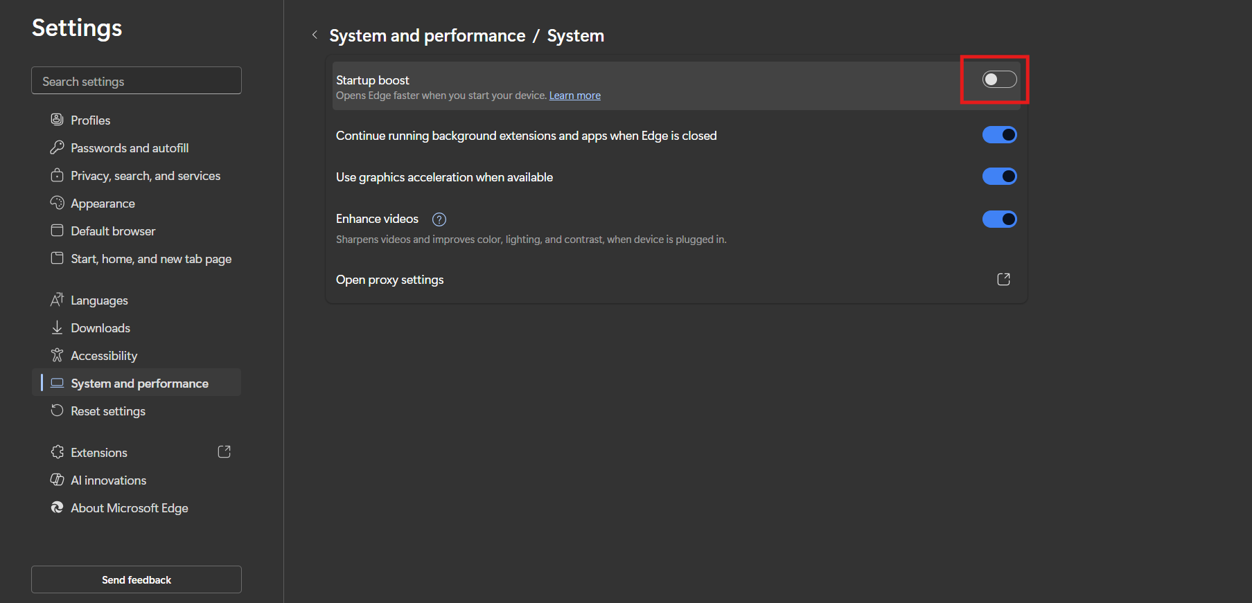Turn off Startup Boost