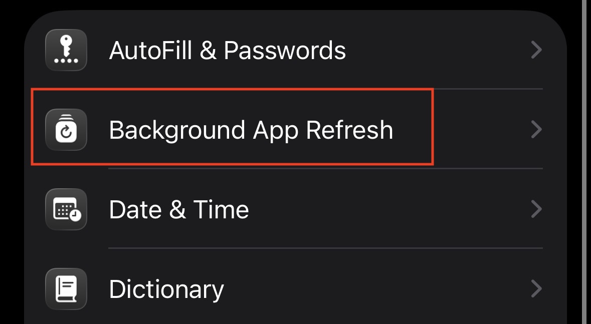 Background App Refresh
