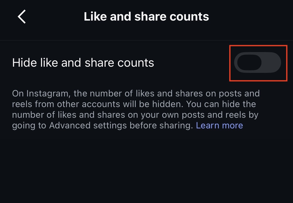 Hide Like and Share Counts