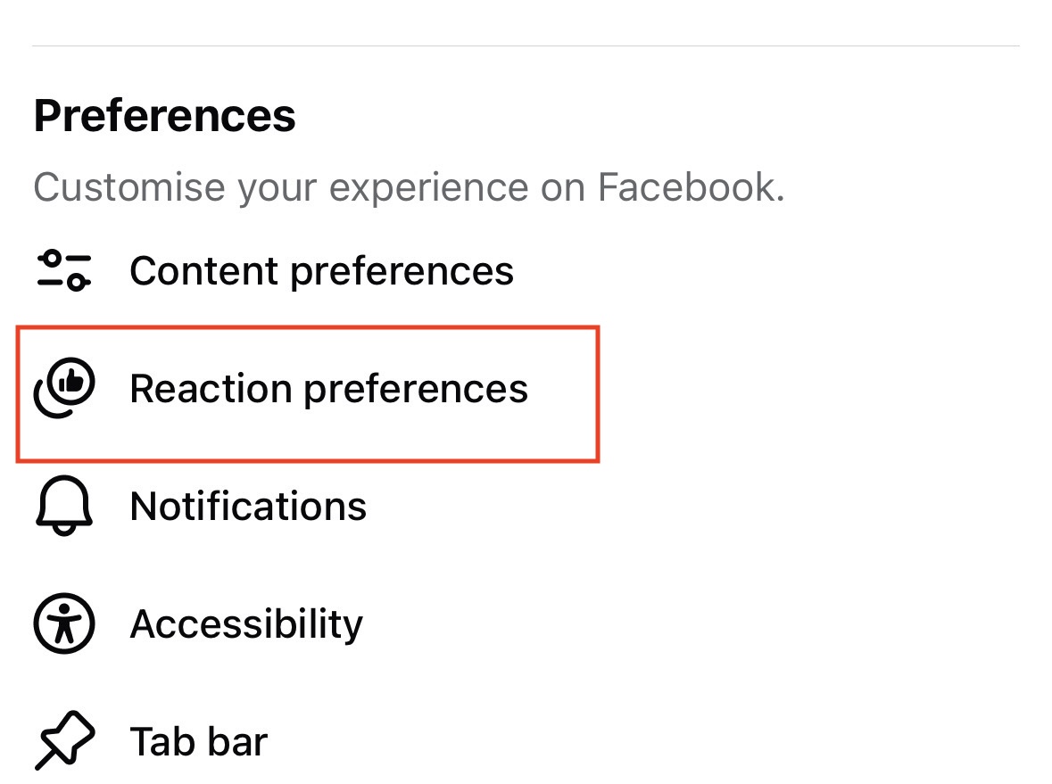 Reaction Preferences