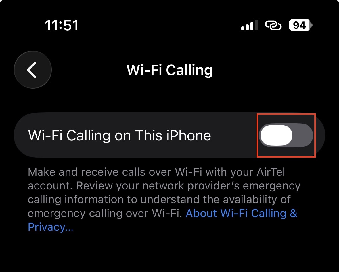 Turn Off Wi-Fi Calling on iPhone