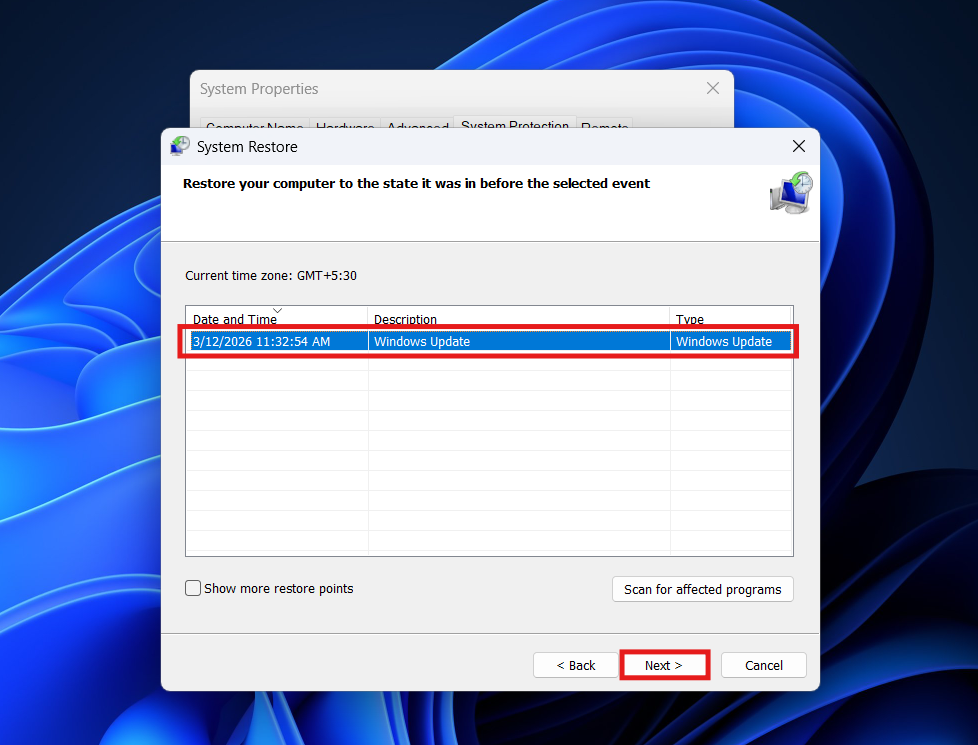 Perform System Restore