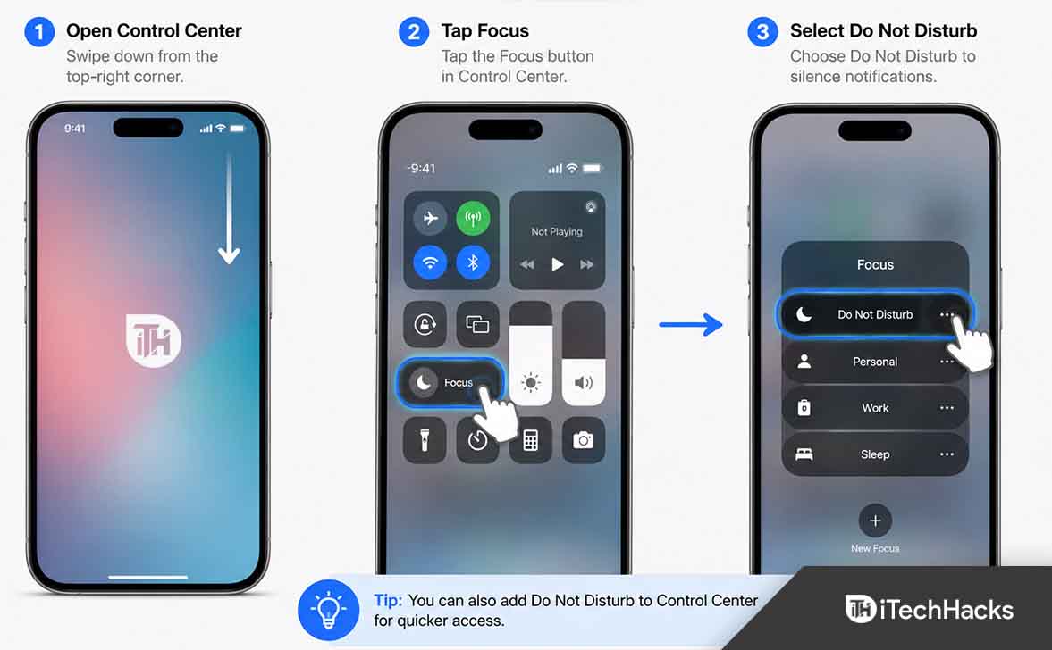 Use Control Center to Turn On Do Not Disturb