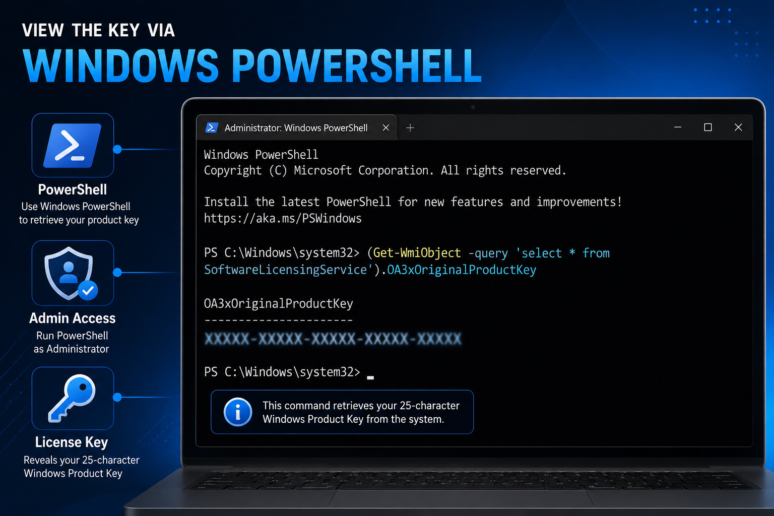 View the Key via Windows PowerShell