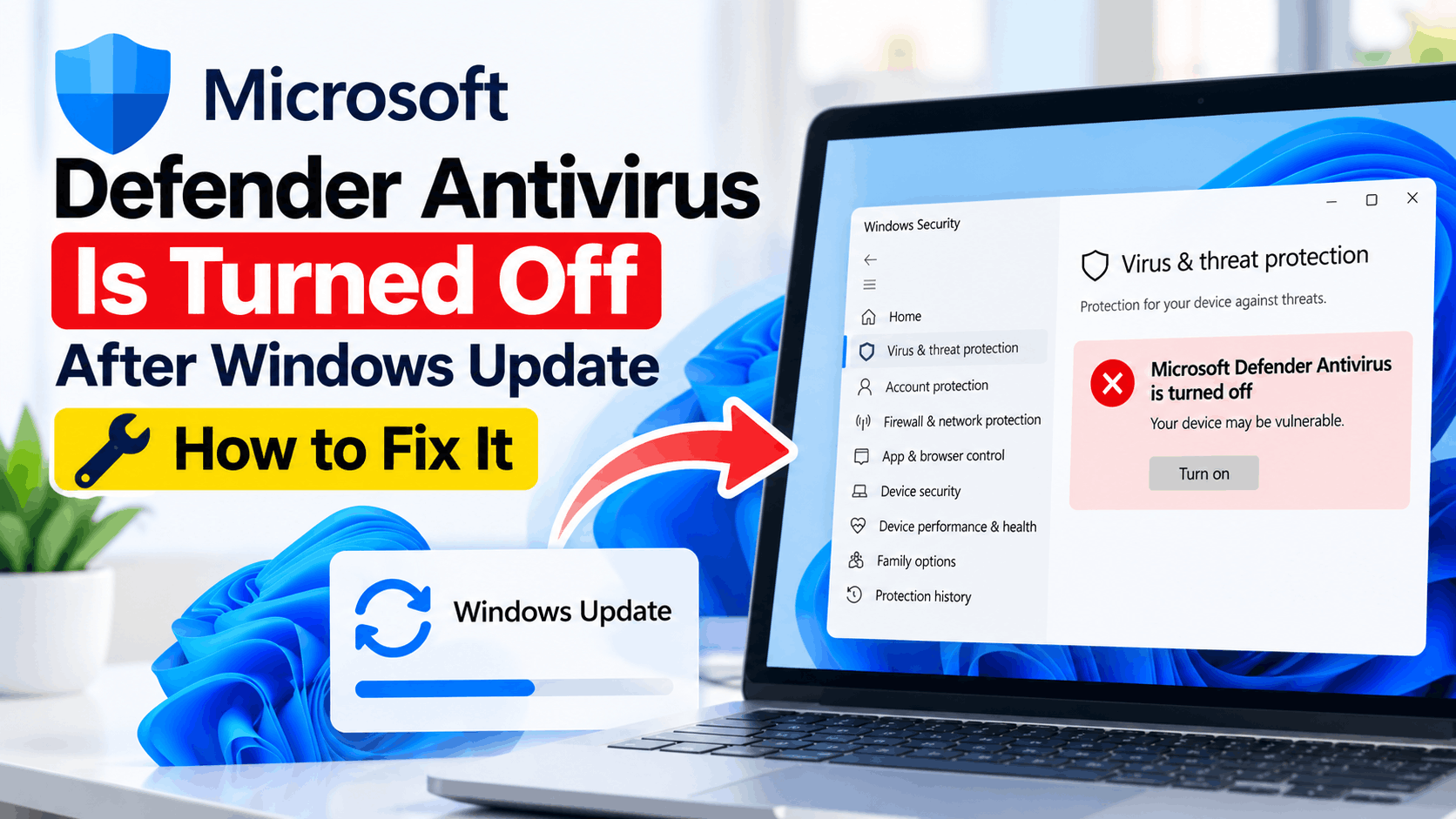 Fix Microsoft Defender Antivirus Turned Off After Windows Update