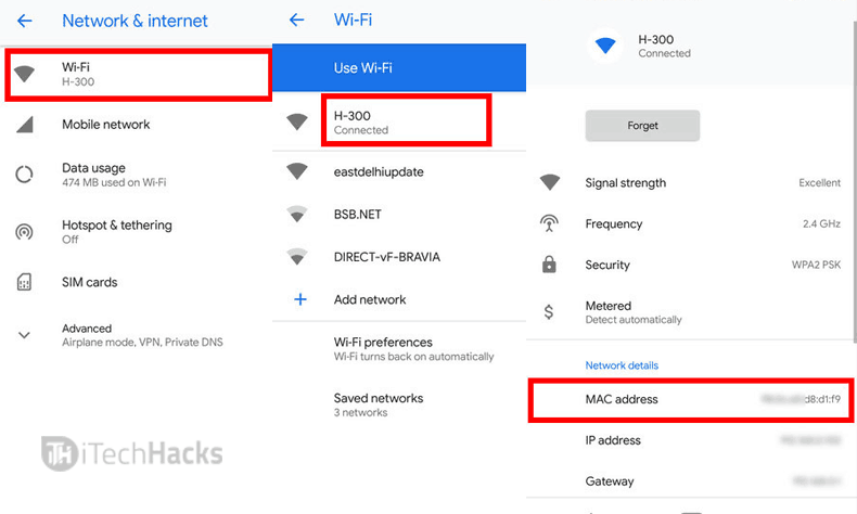 find mac address for android