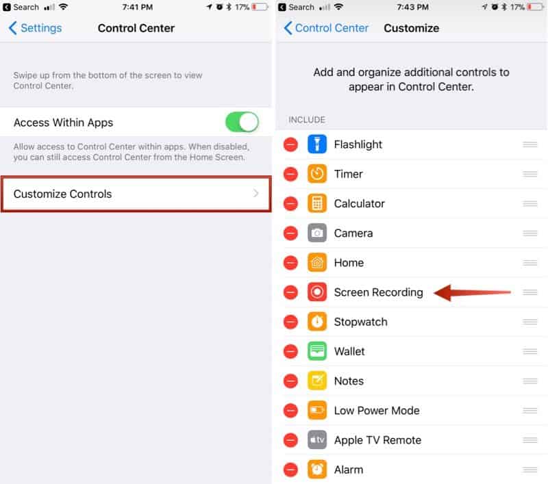 How To Enable Screen Recorder in Apple iOS 11   Step by Step  - 97