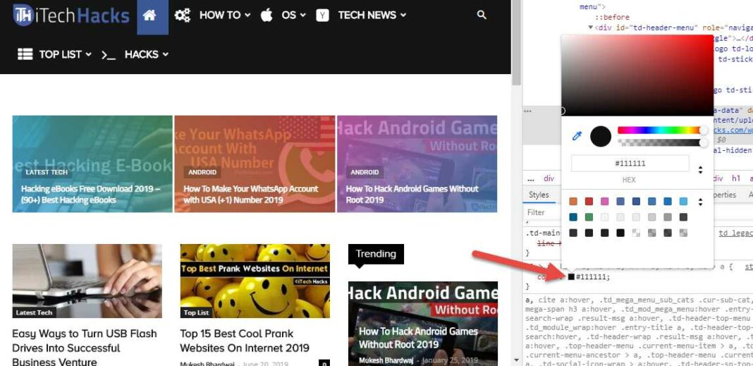 How to Use Color Picker Tool in Google Chrome Browser