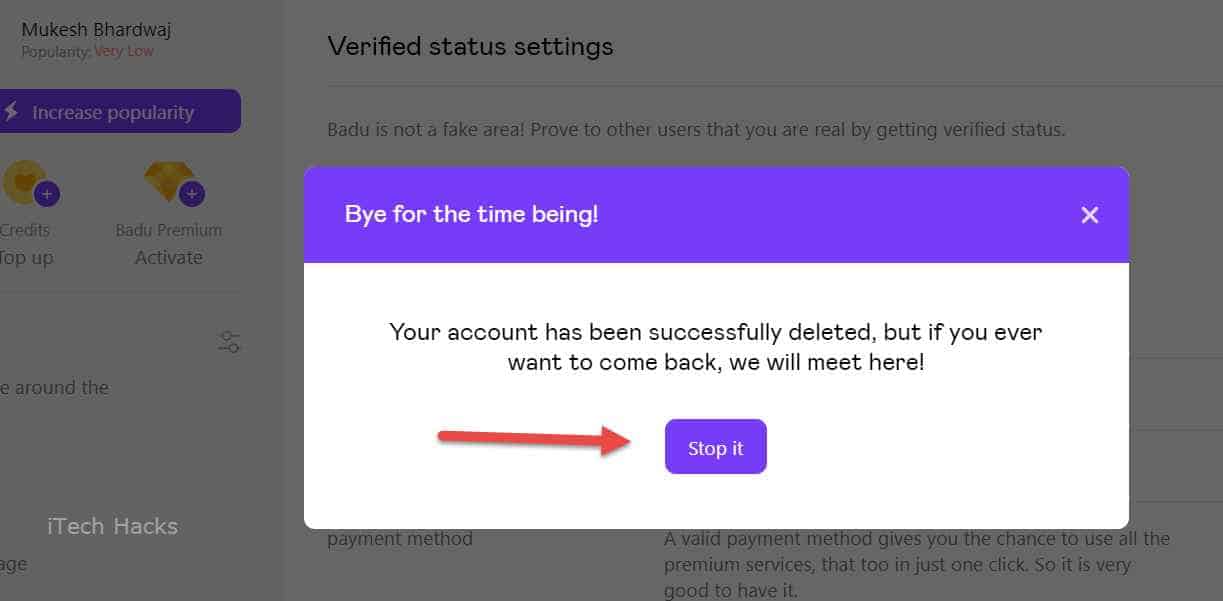 How to delete badoo account from facebook