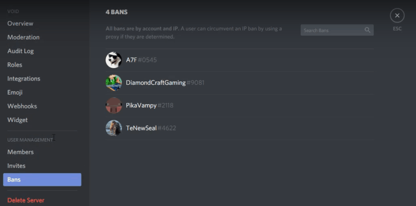 Команда unban discord py