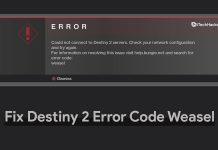 destiny 2 error code weasel