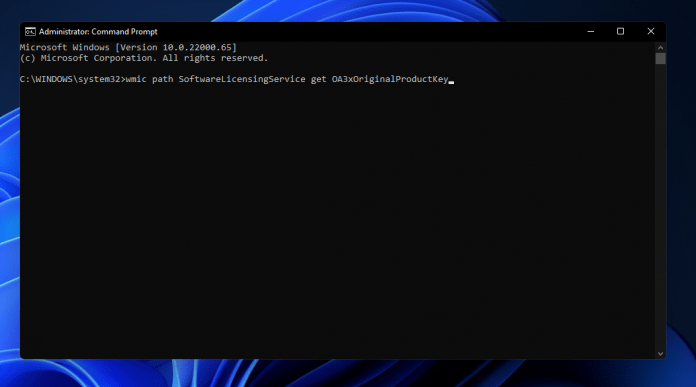 product key for windows 11 cmd