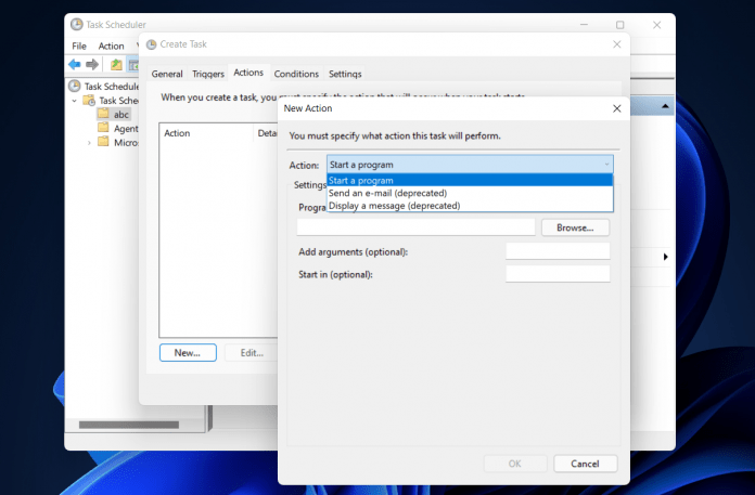 How to Create Task Using Windows 11 Task Scheduler
