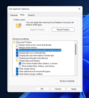 How to Turn On/Off Windows 11 File Explorer Compact View