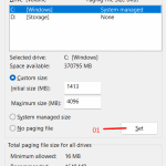 Change the virtual size using System properties (11)