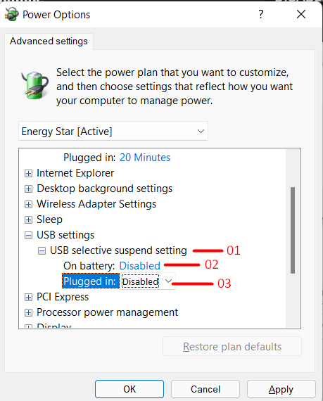 Disable USB Selective Suspend settings in Windows - 5