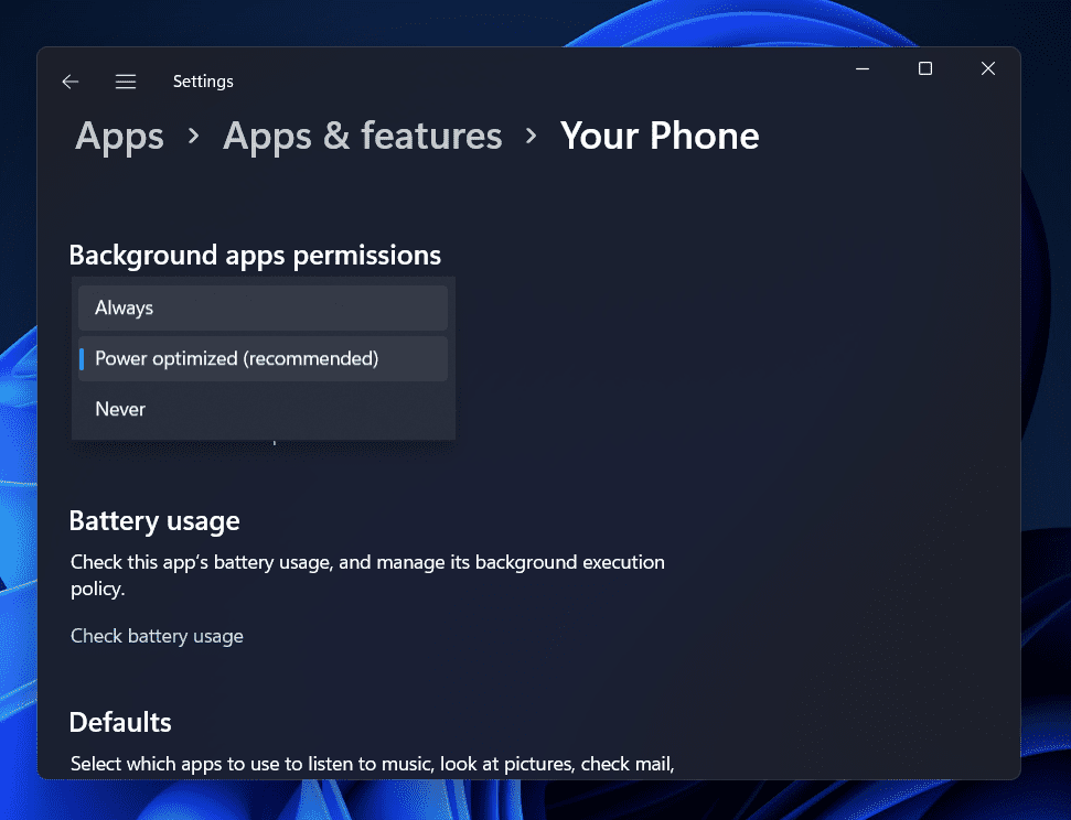 Background Apps Permissions