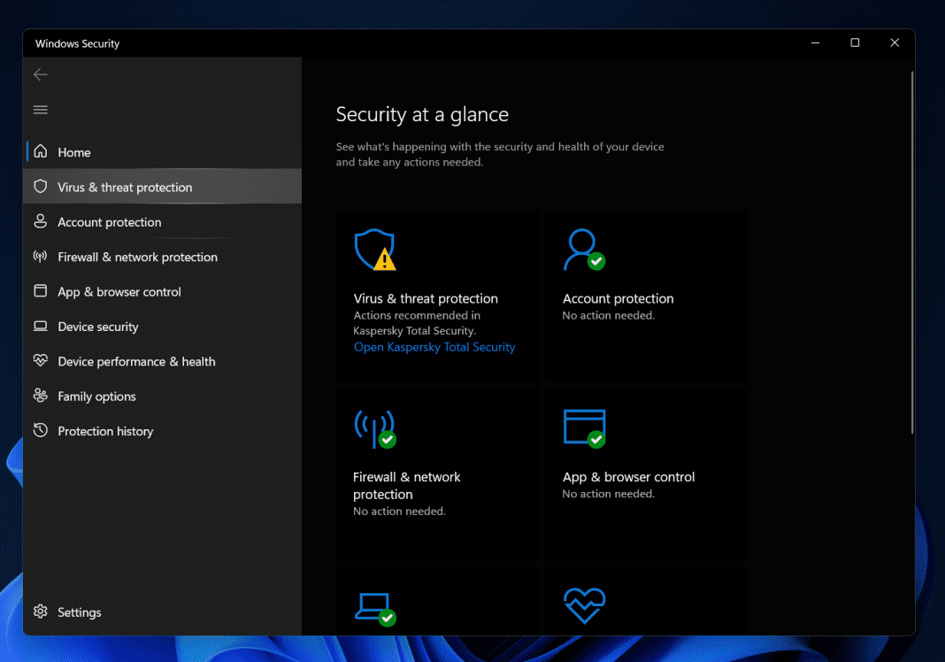 Windows security window. Безопасность Windows 11.