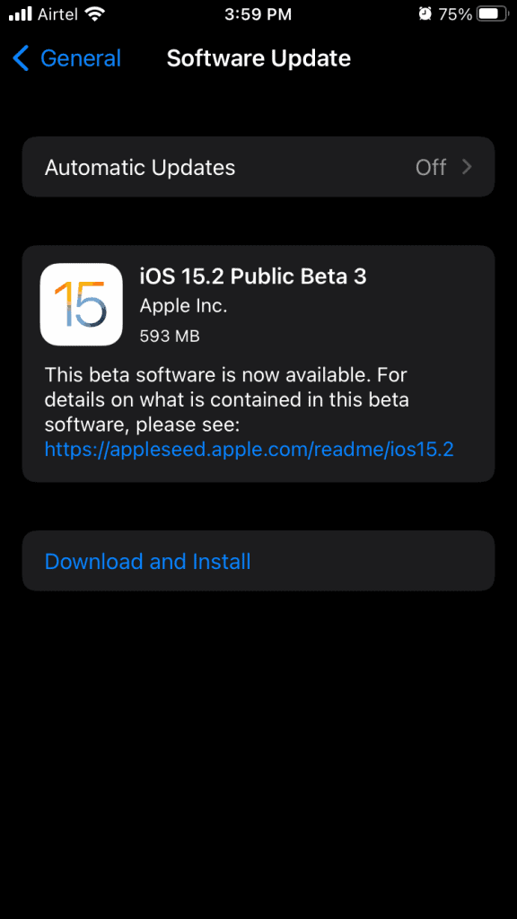 Desligue o modo silencioso sem botão de mudança no iOS 15