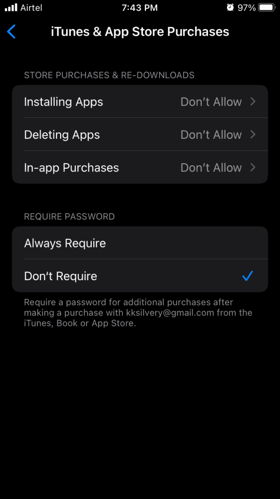 Remove Screen Time Restrictions
