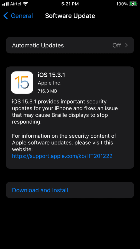 Update iOS Software