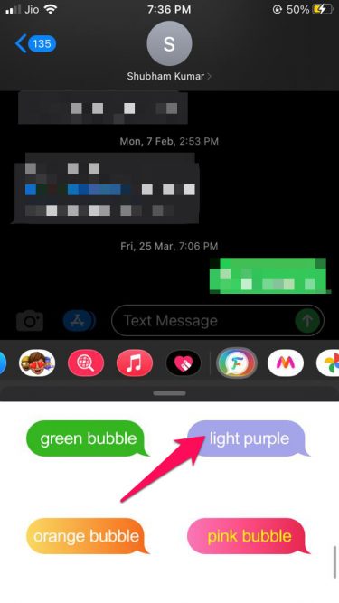 iMessage Bubble Color