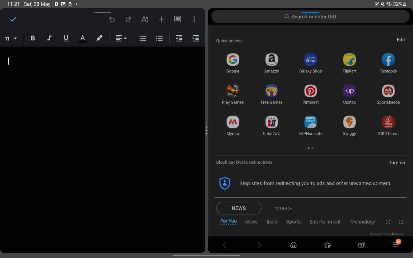 How to Use Split Screen on Samsung Galaxy S8 Tab (Dex Mode)