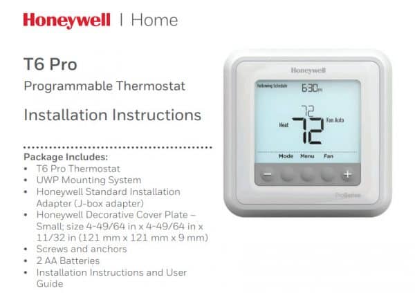 Honeywell Pro Home Series Thermostat Manual