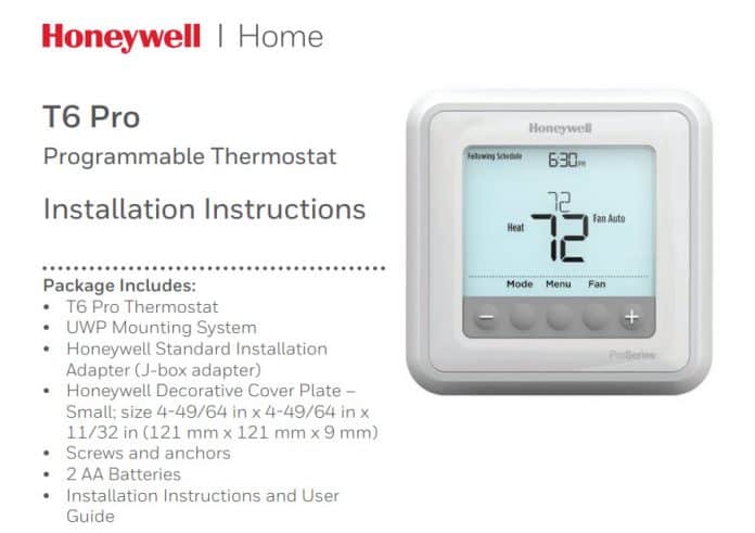 Honeywell Home Pro Series Thermostat Manual