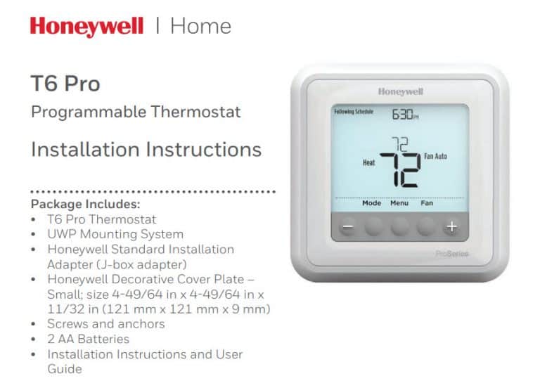 Honeywell Home Pro Series Thermostat Manual (2024) PDF