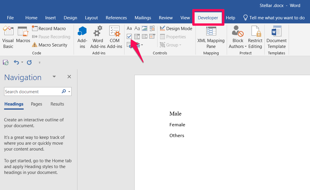 How to Create/Insert the Checkbox in your Word Document