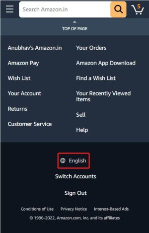 How to Change Language on Amazon App Website in PC or Mobile