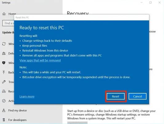 Here's how to factory reset an HP laptop using Windows Settings