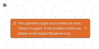 Fix “The Payments Page Encountered An Error Please Try Again” ChatGPT