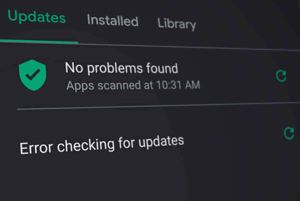 Why is Error Checking for Updates on Play Store Occurs?