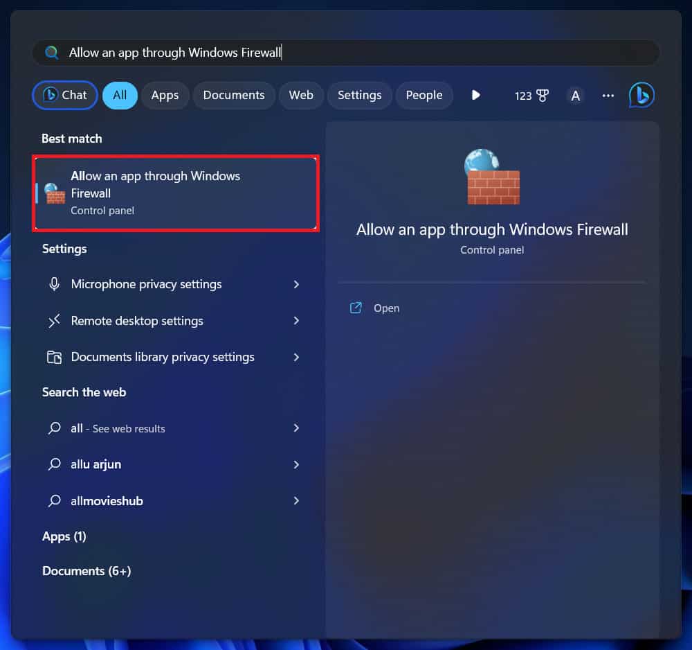 Allow An App Through Windows Firewall