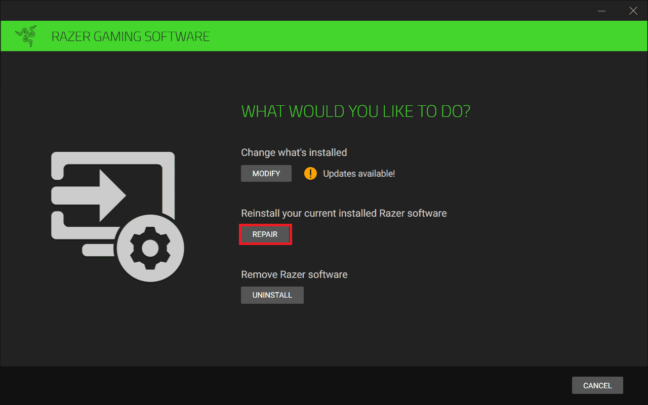 Repair Razer Synapse Software