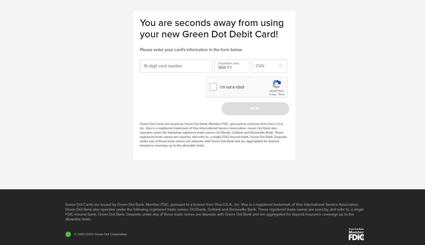 Activate Greendot Card Number at Login 2024