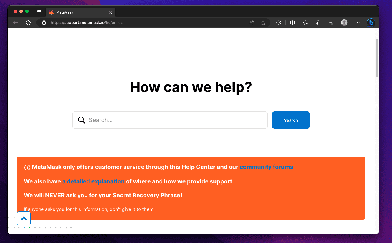 MetaMask Cusomter Support