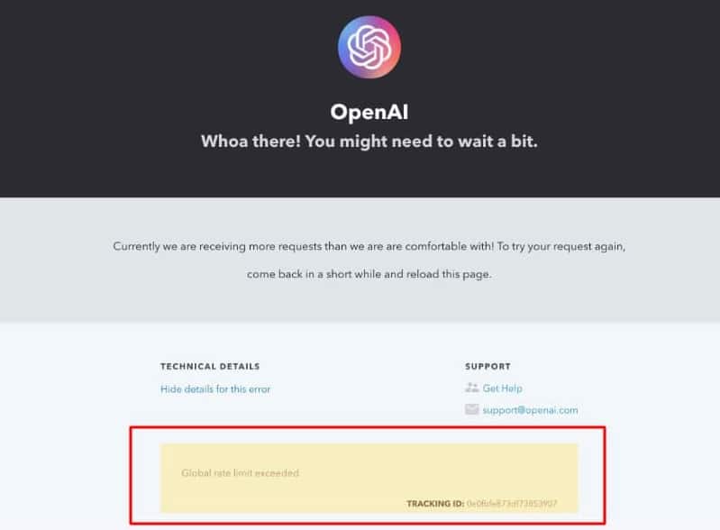 What is the Global Rate Limit Exceeded on OpenAI?