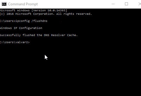 ipconfig /flushdns