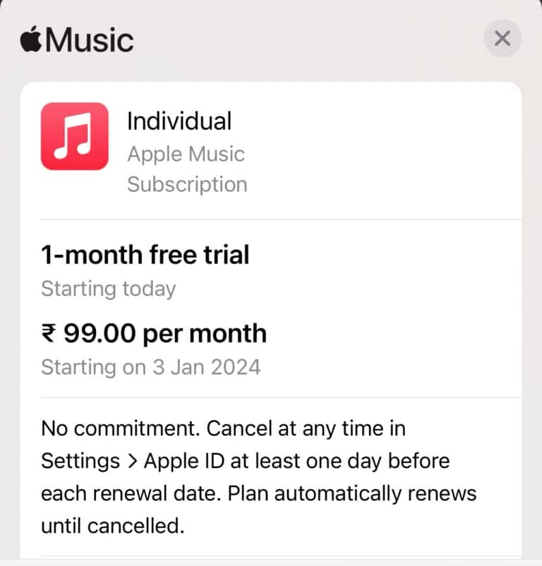 can you cancel apple music during free trial