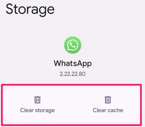 Clear WhatsApp Cache