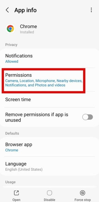 Check Google Chrome App Permissions