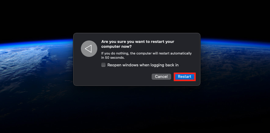 Restart Mac