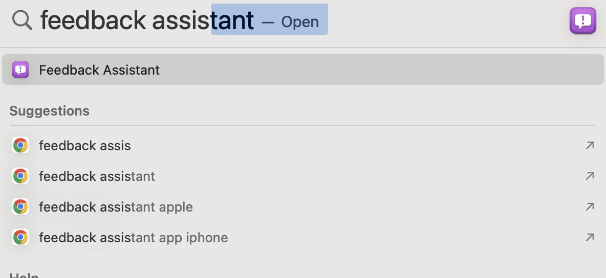 Feedback Assistant.